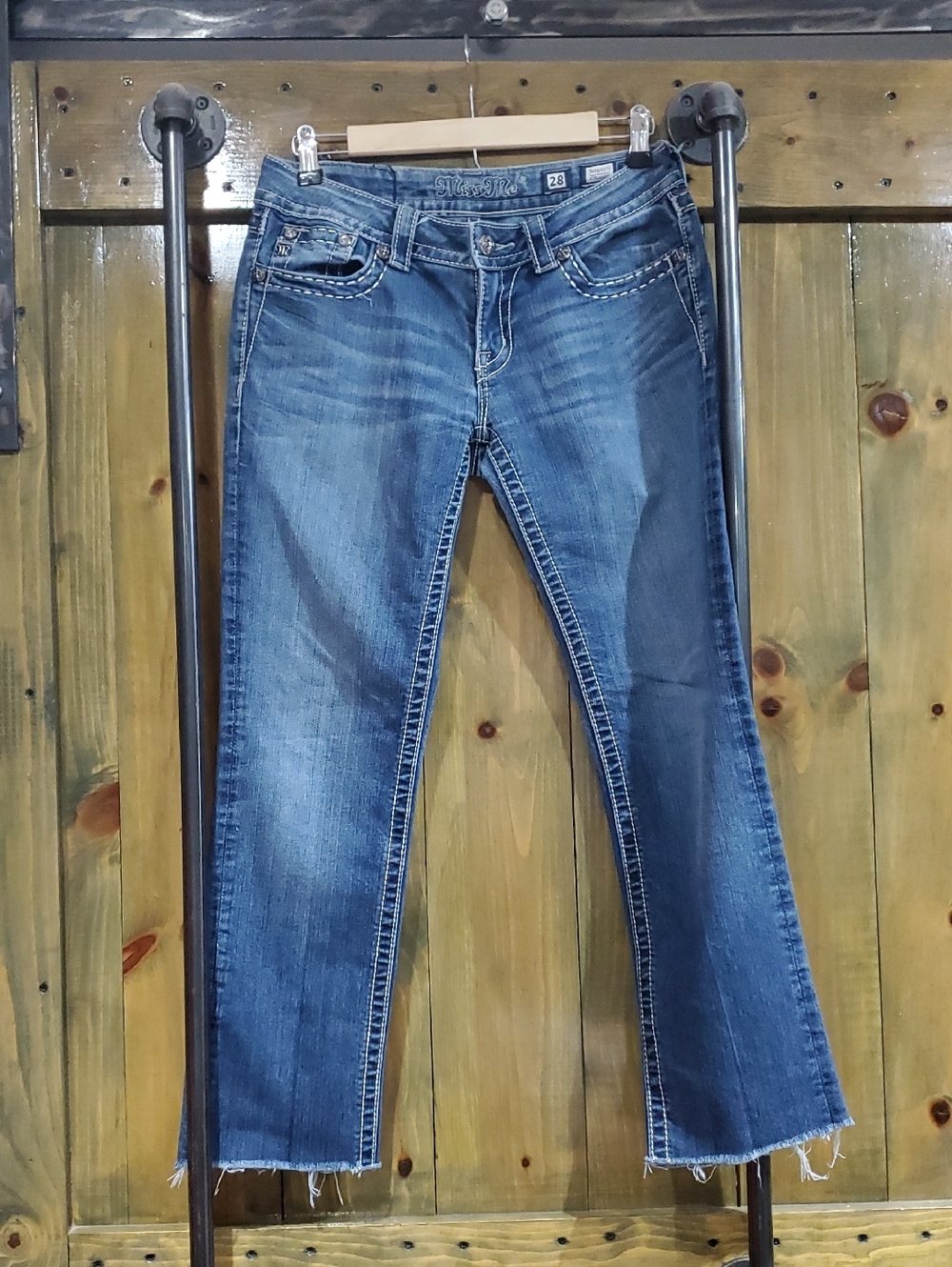 Miss Me Women's Straight Leg Blue Denim Jeans